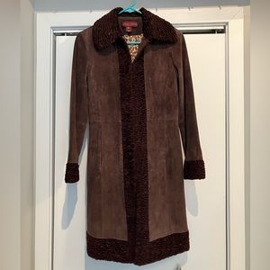 Margaret Godfrey Petite 6P genuine leather shell coat